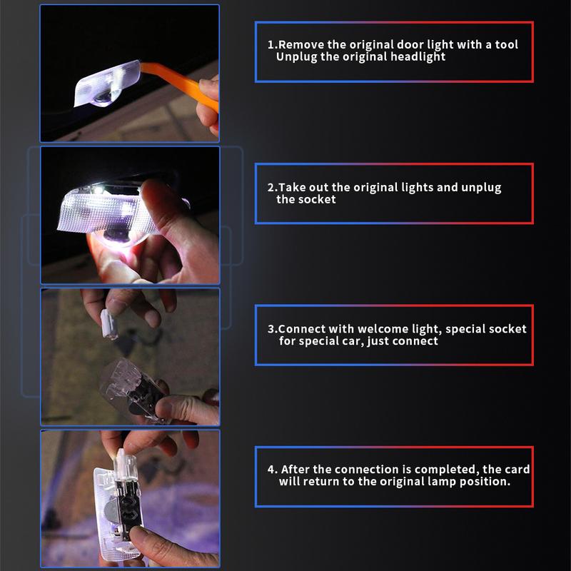 New 2pcs LED Car Door  Projector Ghost Shadow Welcome Light Accessories For TOYOTA Camry XV40 XV50 XV70 Corolla Prado150