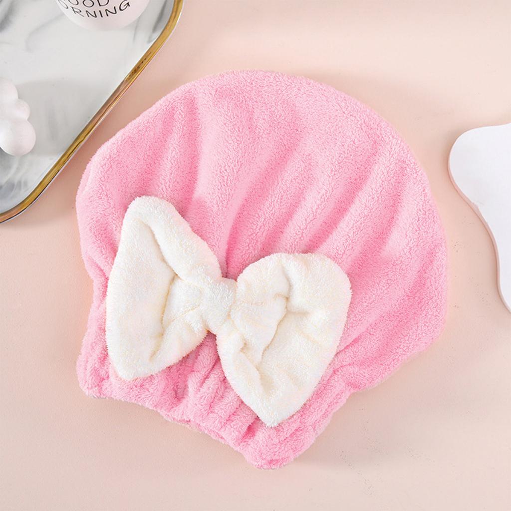 Coral Fleece Hair Drying Cap For Women, Thickened, Super Absorbent, And Quick-drying Bath Cap.