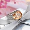 SODROV Big Champagne Color Zircon Engagement Rings for Women