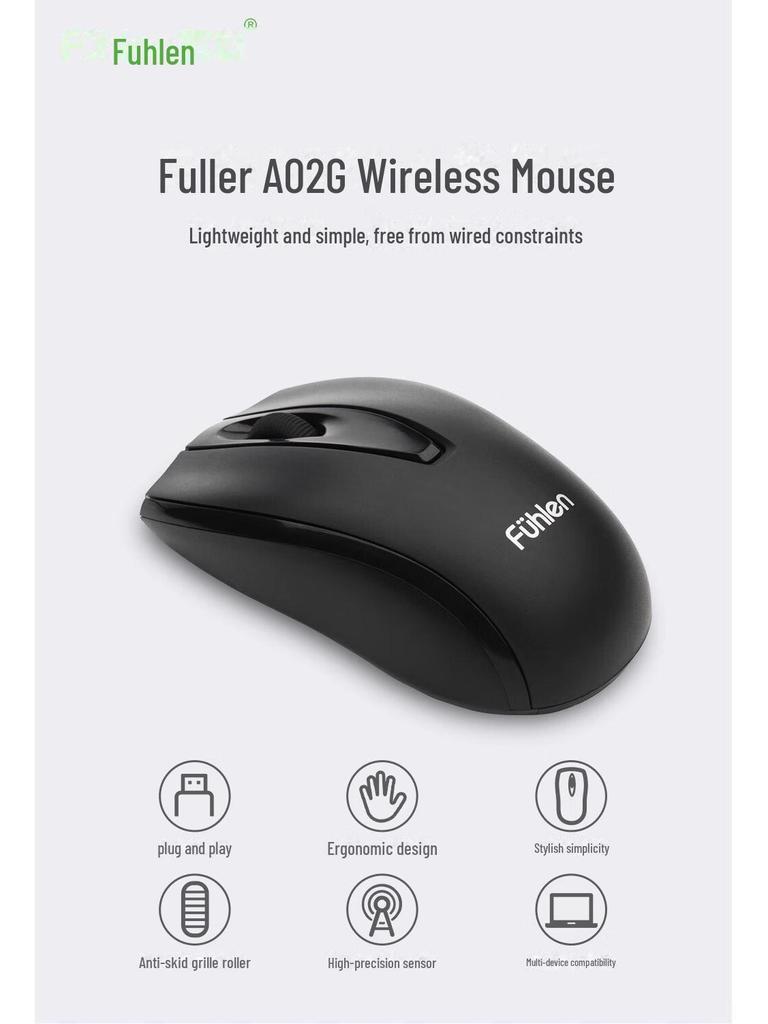 Fuller A02G Ergonomic Wireless Mouse for Office and Desktop