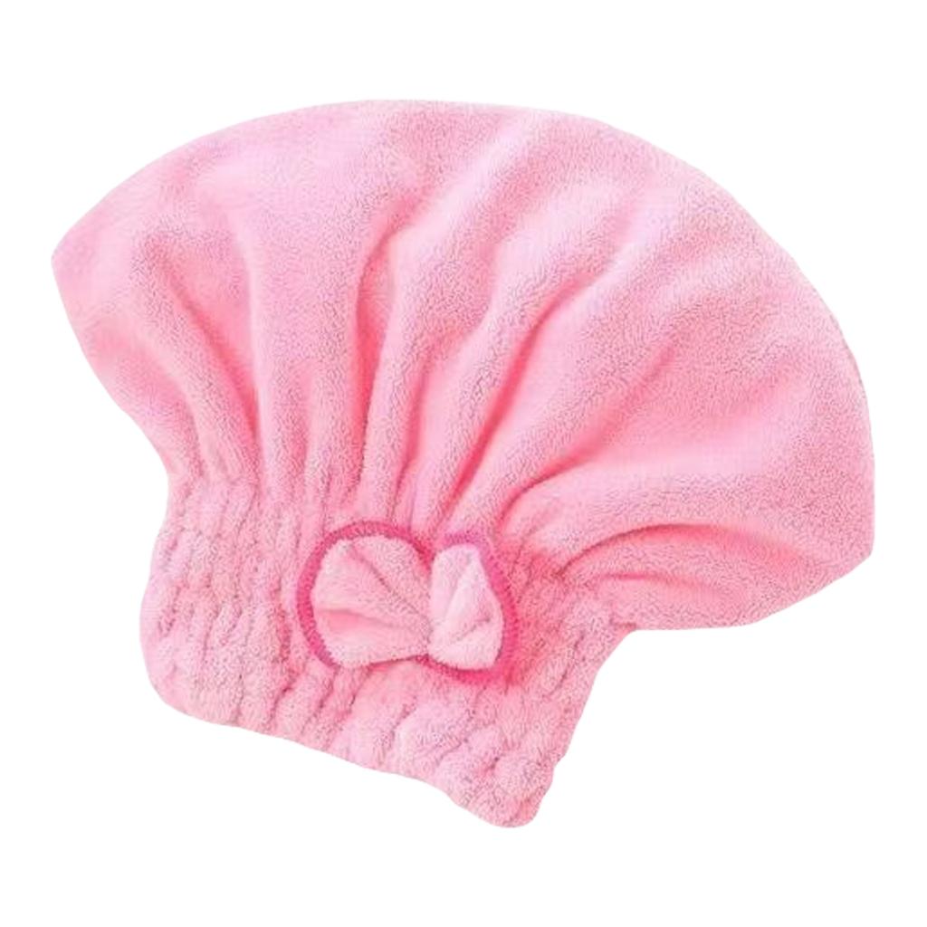 Bath Accessories High Absorbency Hair Towel Wrap Fast Drying Coral Velvet Towel with Bow Knot for Wet Hair