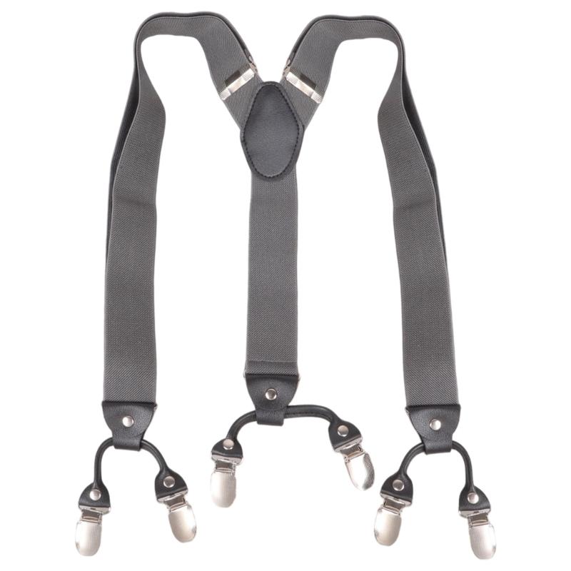 

Khaki Suspenders for Formal Occasion for Men Women Wedding Photo Props Adjustable Suspenders Chain серый