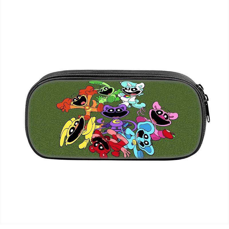 Smiling Critters Cartoon Pencil Case Nylon Kids School Supplies Storage For Children
