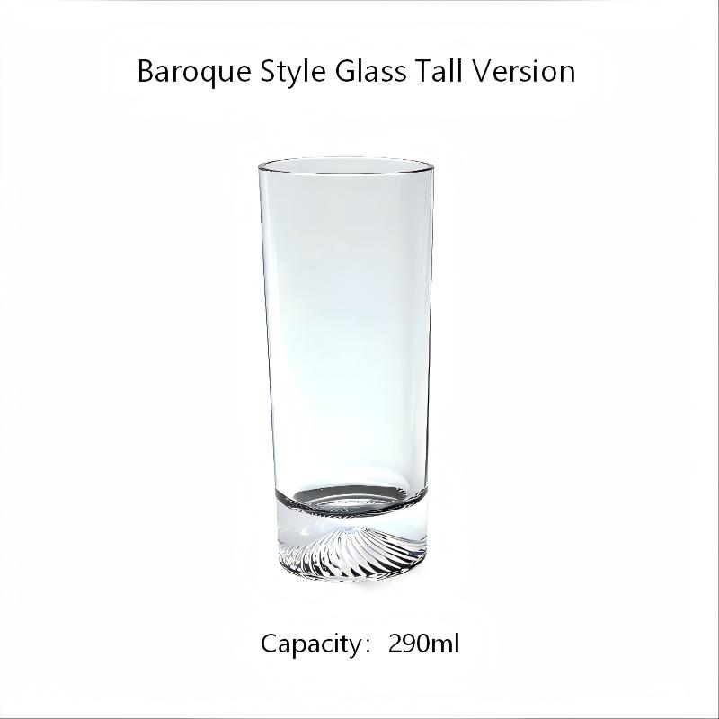 HeY LiLac 290ml Transparent Crystal Glass Baroque Style Tumbler Vintage Glass Cup Decorative Drinking Cup 290ml
