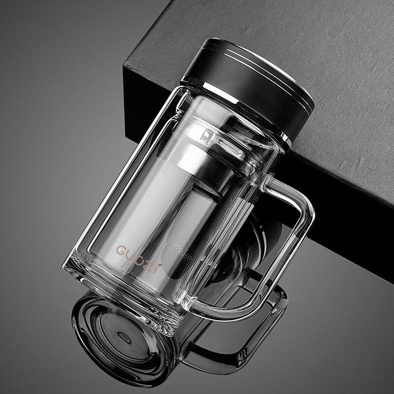 GUOZI Double-Layer Glass Office Cup
