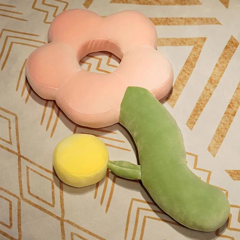 Cute Flower Pillow Girl Sleeping Leg Pillow Bedside Cushion Bedroom Bed Pillow Long Pillow Side Sleeping