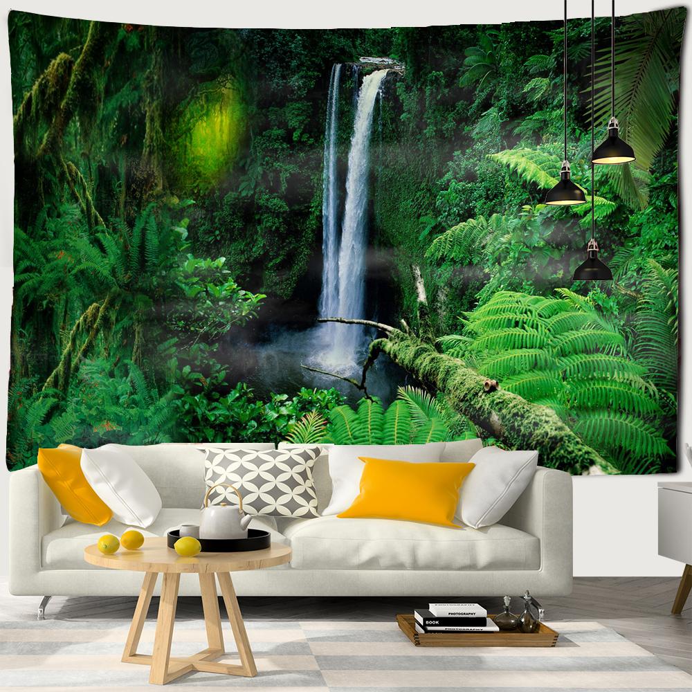 

3D-печать Гобелен Настенный гобелен с изображением водопада, красивый лесной ручей, настенный ковер, пляжное полотенце, домашний декор Гобелен W150xH100cm