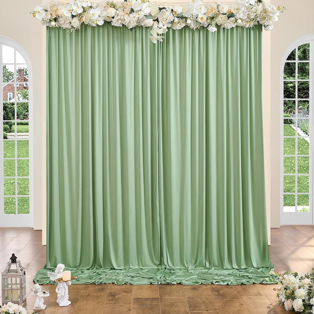 Backdrop Curtain Drapes Wrinkle-Free Polyester Fabric for Wedding Birthday Baby Shower Parties Photo Photography Decora 150x214cm(5x7FT)&1 PCS