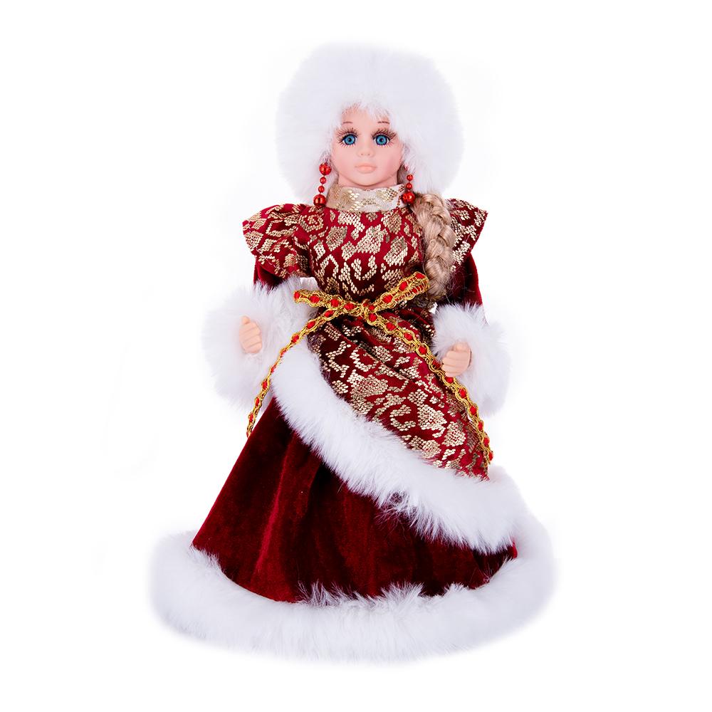 Rot-Gold Jacquard Snegurochka Weihnachtspuppe