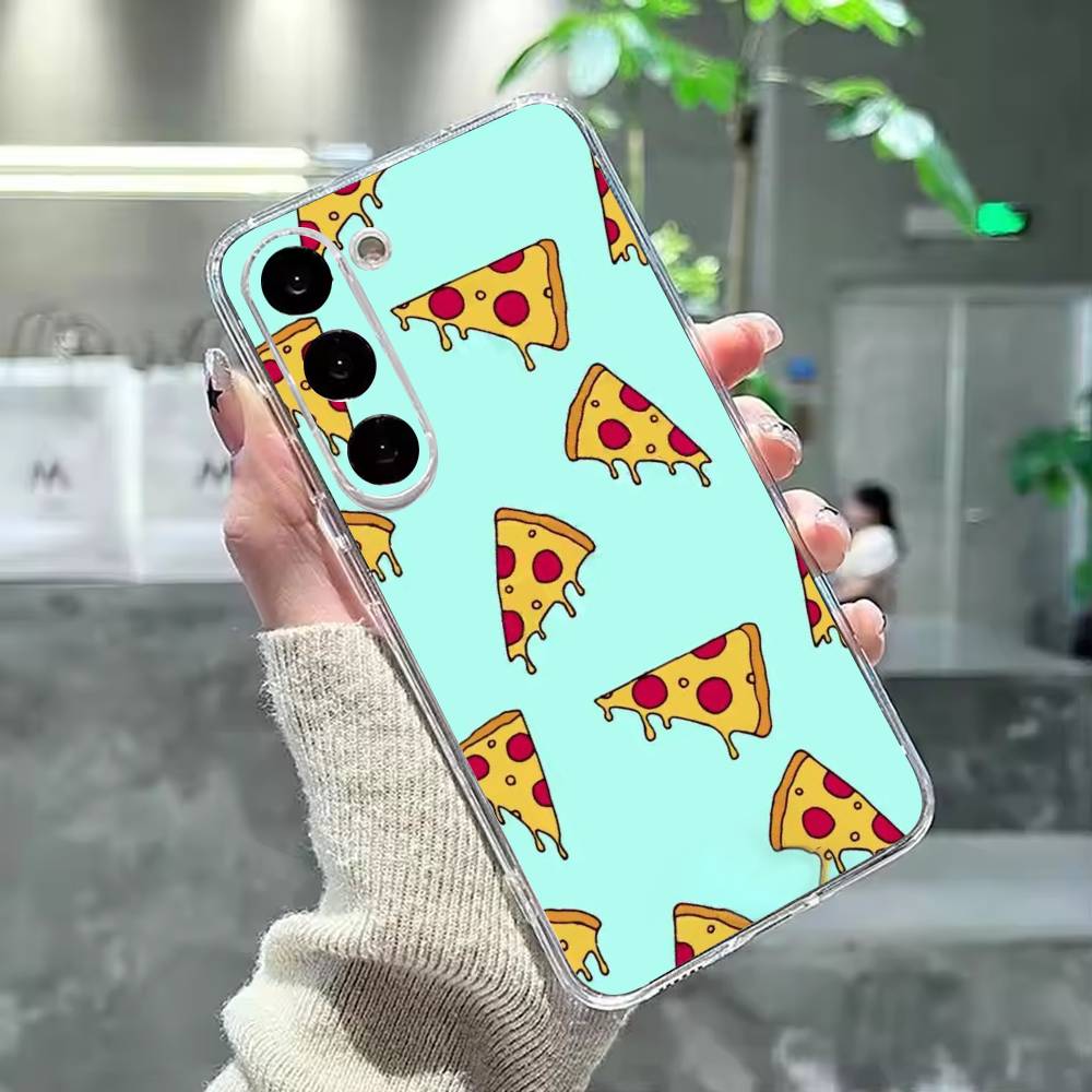 delicious cartoon pizza Phone Case For Samsung Galaxy A91,80,73,72 ,71,53,52,32 ,31,22,21s,20,Transparent Case