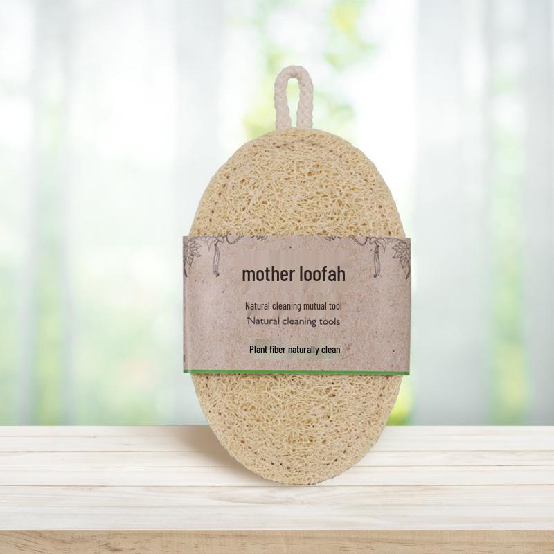 Oval Double-Layer Extra Thick Loofah Dishcloth Scourer with Rope - 8x13CM for Dishwashing & Kitchen Cleaning