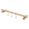 Wooden Towel Rack 45cm with 3 S Hooks Wall Mounted Towel Holder Hanger for Bathroom