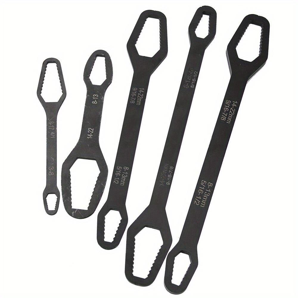 Black Multifunctional Double End Box Wrench Hexagon Double End Solid Wrench Screw and Nut Tool with Various Diameters