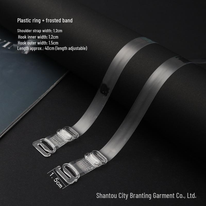 Adjustable Transparent Bra with Invisible Plastic Buckle and Frosted Finish