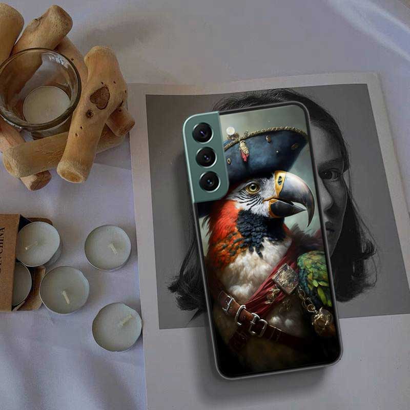 Macaw Pirate Phone Case For Samsung Galaxy S22 S25 Ultra S21 S10 Plus S26 Edge S20 S23 S24 FE Cover Silicone Soft TPU Clear