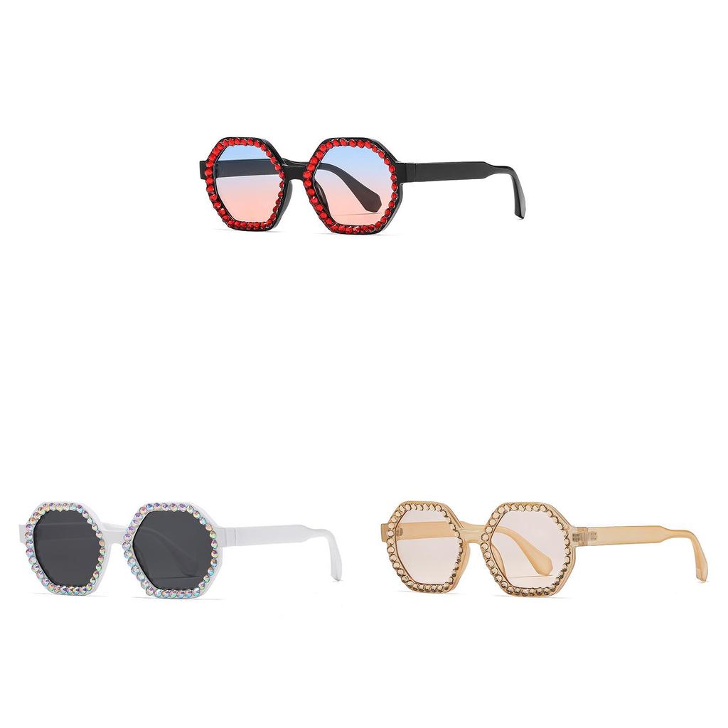 Trendy Polygon Pearl Sunglasses With Uv400 Level For Travel And Parties