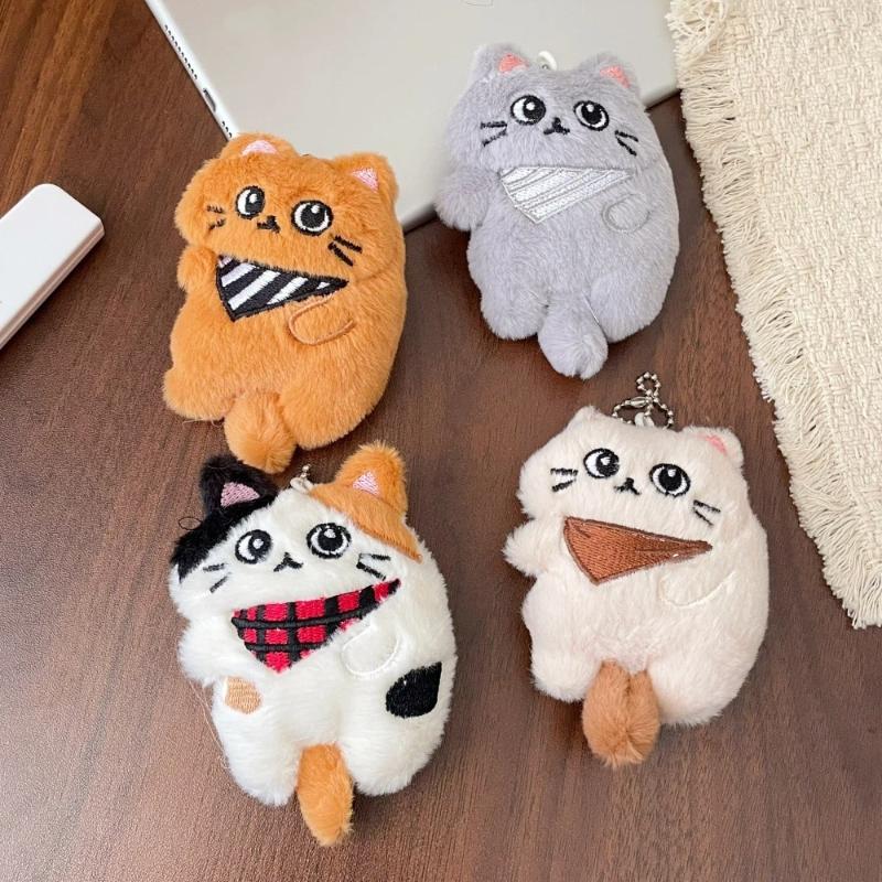 Soft Fluffy Plush Sheep Keychains Cute Embroidery Fruit Bow Design Great For Backpack Decor Gifts For Kids And Friends