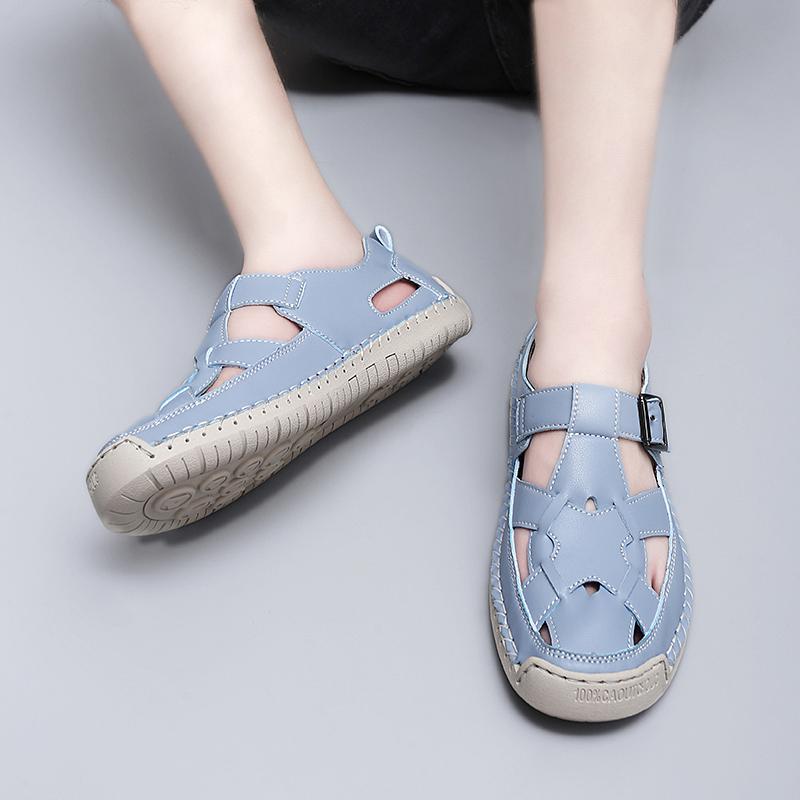 Women's Sandals Summer Essentials Hiking Shoes Black Beach Flat Shoes Casual Soft Roman Sandals for Girl Plus Size
