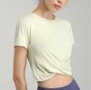 Naked Quick-drying Sports Running Short-sleeved T-shirt Cross-waist Breathable Yoga Clothes Sexy Exposed Navel Fitness Clothes Women