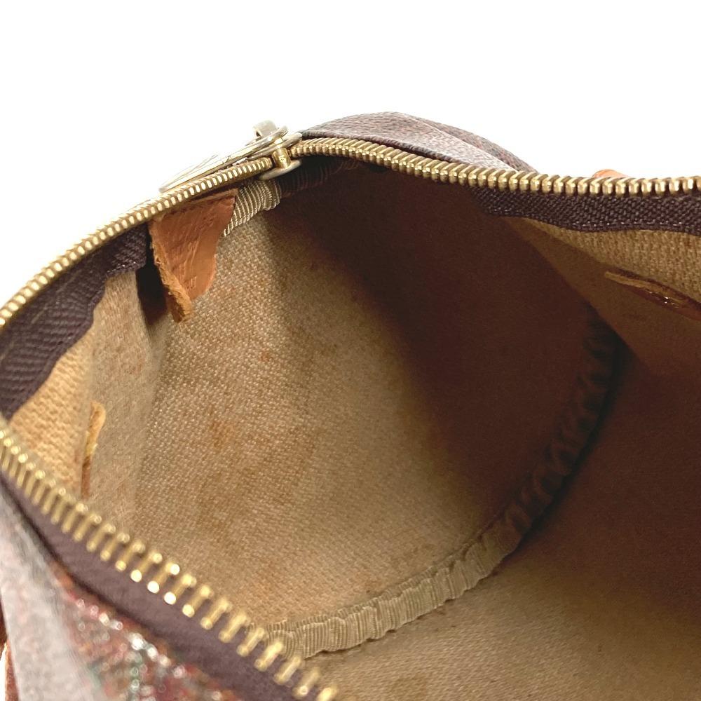 ETRO Paisley Pattern Bag Cylindrical Hand Bag PVC/Leather Brown