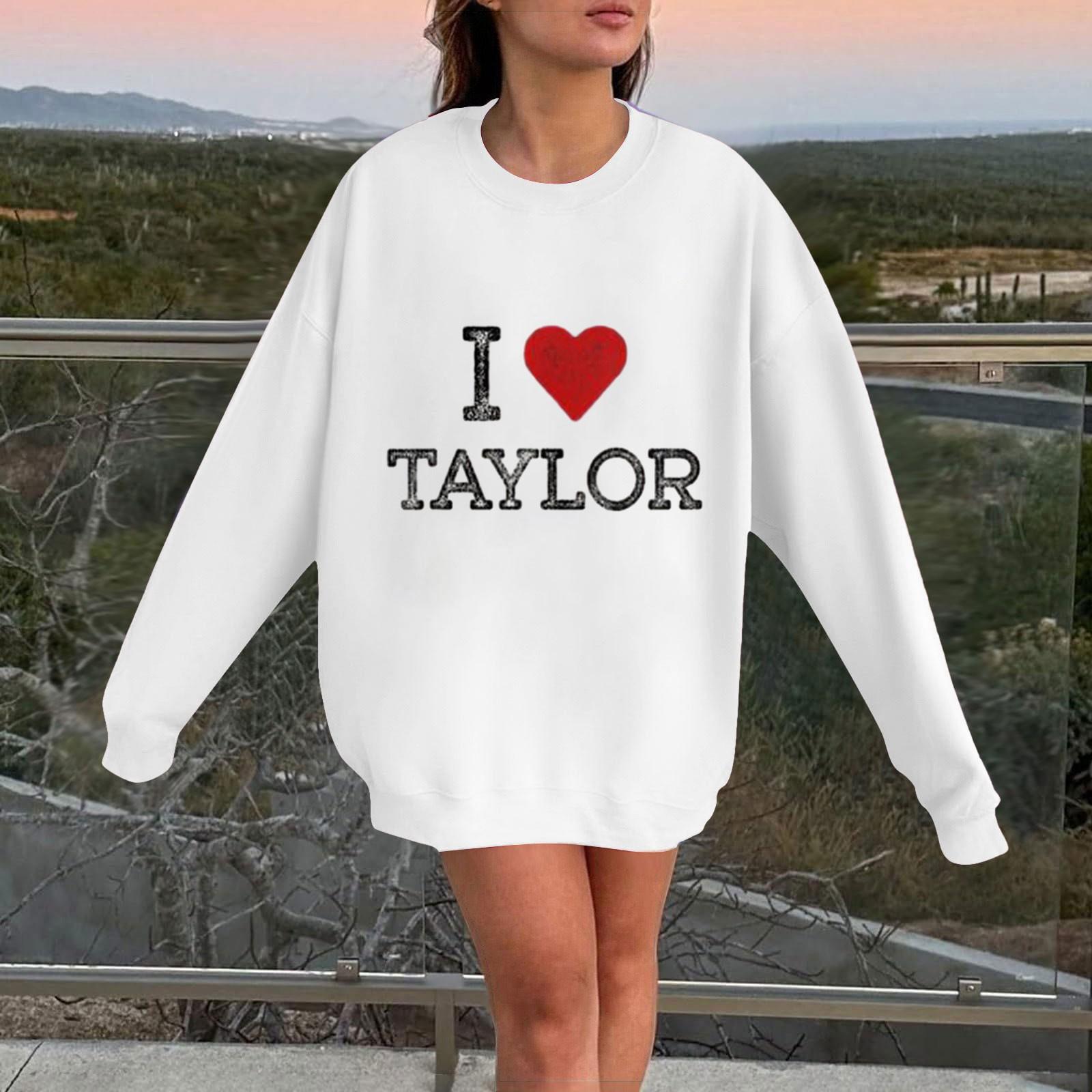 

Женские свитшоты Taylors Concert 1989. Пуловер большого размера с круглым вырезом и длинными рукавами. Свободный топ Taylor-Swift.