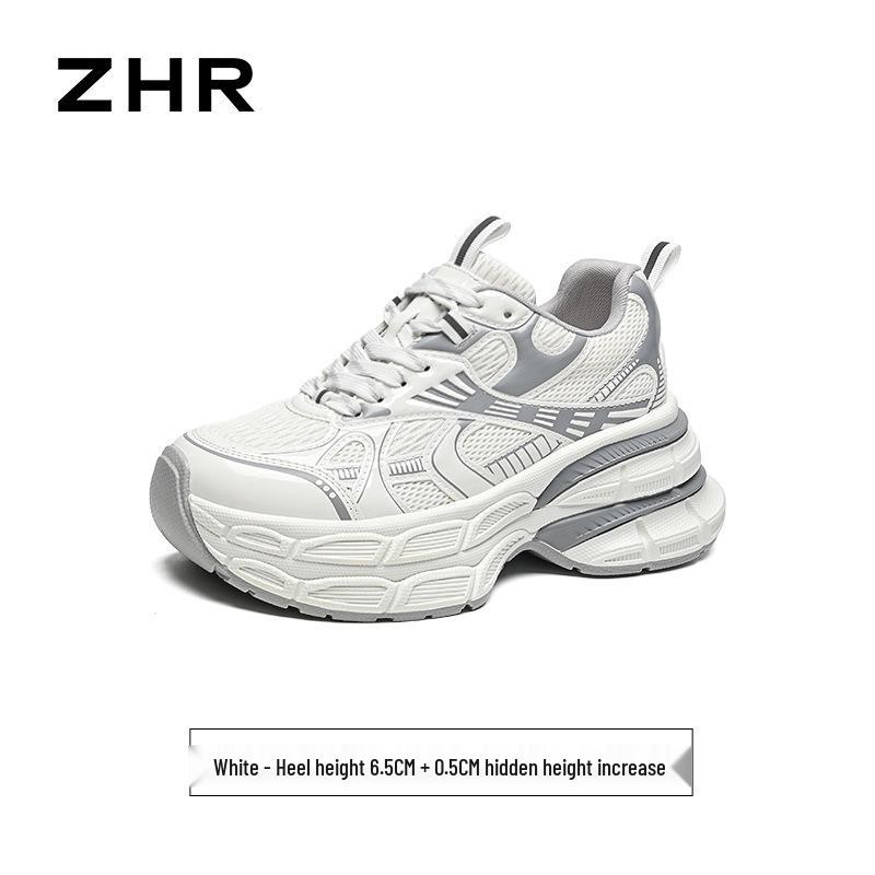 ZHR Women's Thick-Soled Height-Increasing Dad Shoes: 2025 Lightweight, Versatile Sports Sneakers