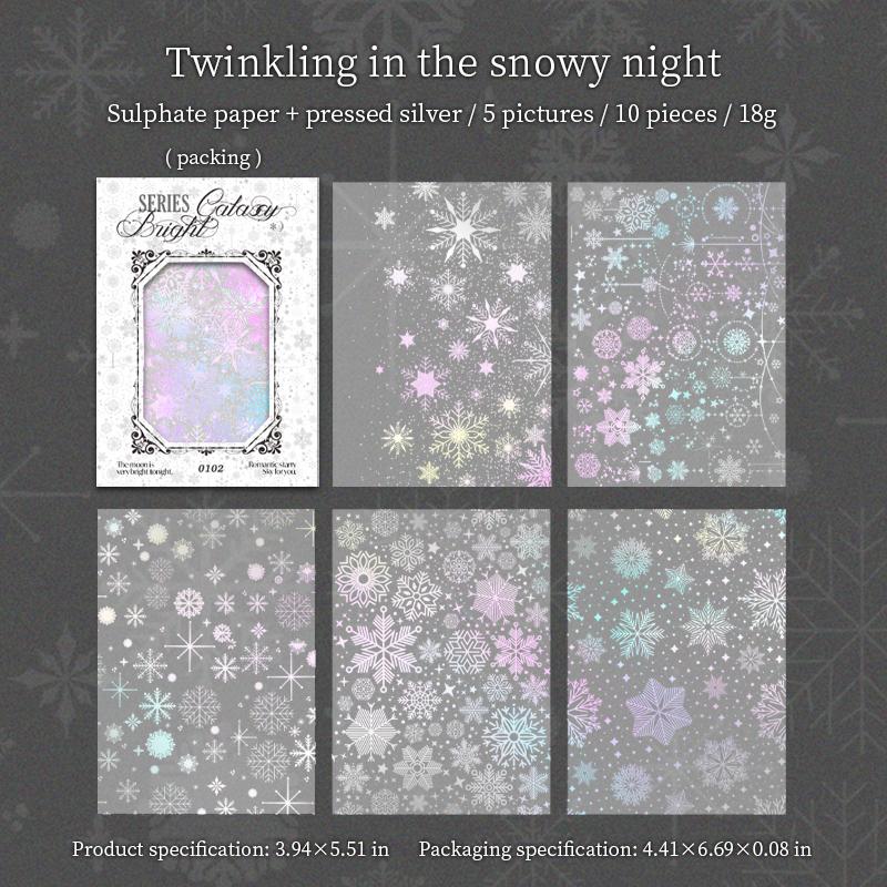 10sheets/bag Star River Brilliant Series Hot Silver Material Paper Album Diary Stickers Handmade Decoration Scrap Book Supplies