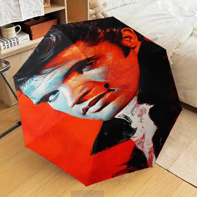 Rock Star Performance Umbrella Folding Umbrella, Automatic Umbrella 8-Frame for Travel, Camping Use Gift for Halloween Christmas