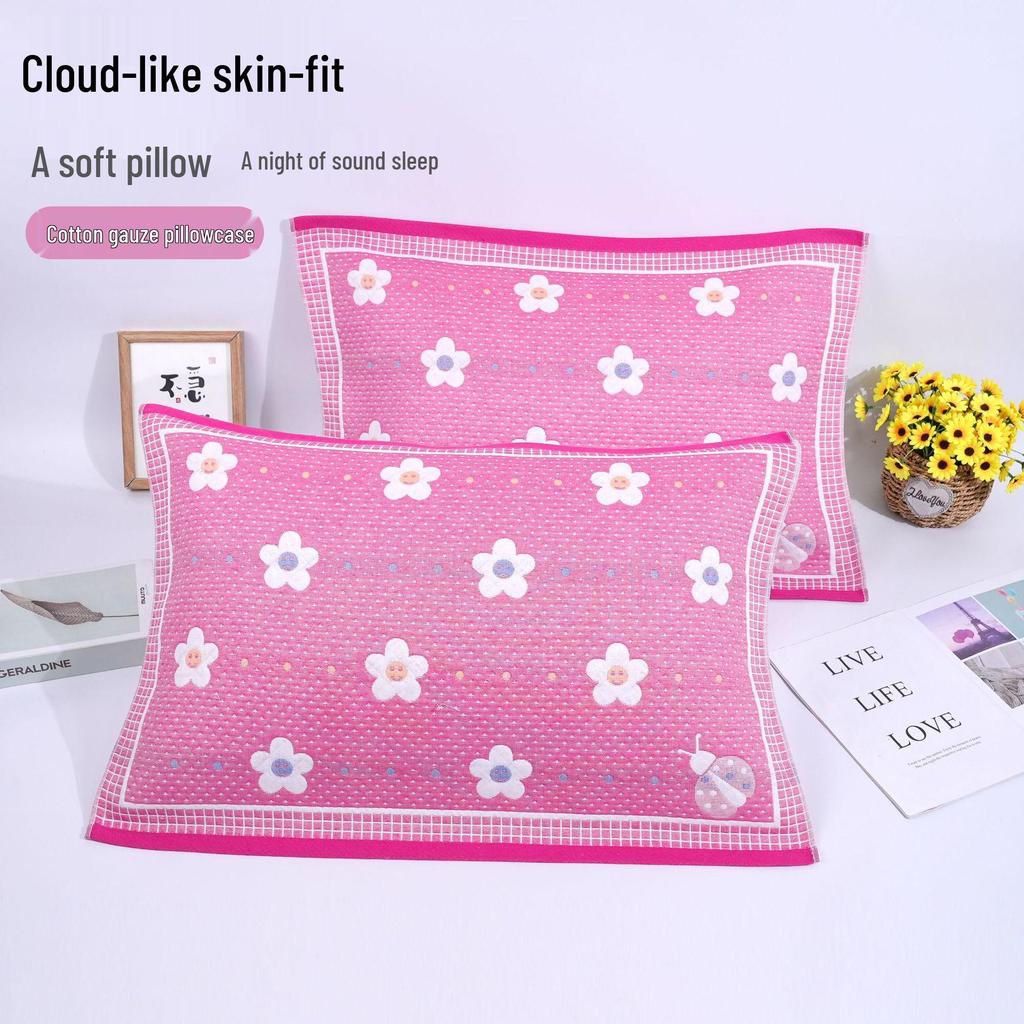 Soft Cotton Gauze Pillow Towel - Breathable, Sweat-Absorbing, and Stain-Proof for Comfortable Home Use