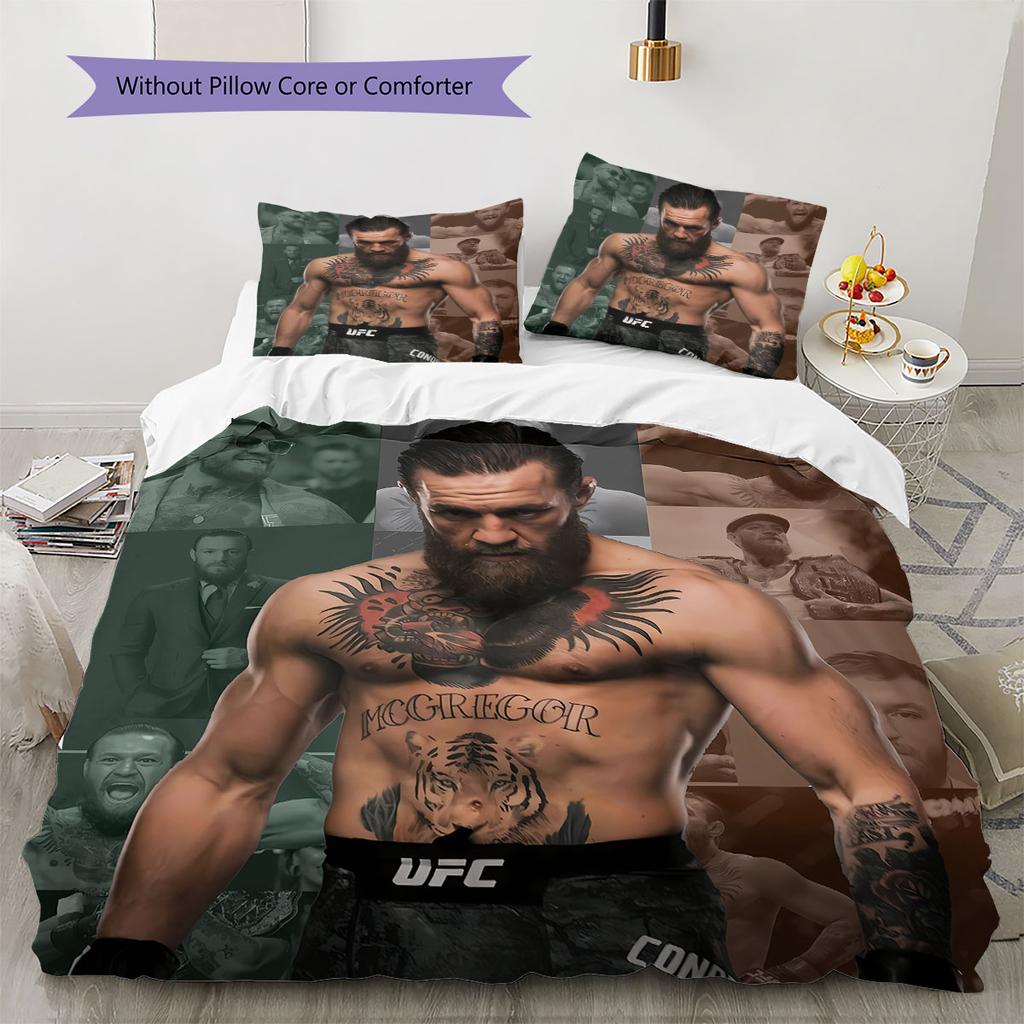 connor mcgregor Pattern Bedding Quilt Set Quilt Cover Pillowcase Home Decoration Birthday Gift (1 * duvet cover + 2 * pillowcase, without core)