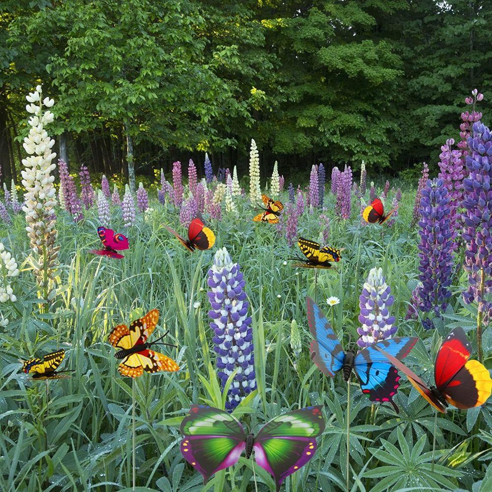 Töpfe Dekoration Partyzubehör Schmetterlingsstecker Schmetterlingsskulpturen Künstlicher Schmetterling Gartenstatuen
