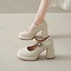 Fashion Elegant Shallow Mouth Casual High Heels Single Shoes for Women's 2025 Spring New Style Comfortable Fashion Buckle Designed Pumps