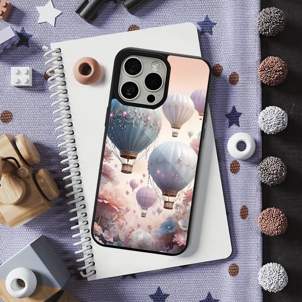 Romantic Hot Air Balloon Case For iPhone 13,12,11,16,15,17,14,Pro,Max,Plus,Mini, For Magsafe,Magnetic Wireless Charging