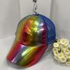 Laser PU Hat Solid Color Street Waterproof Duck Tongue Hat Sunshade Colorful Leather Baseball Hat PU Colorful