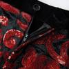 PYJTRL Mens Fashion Shiny Sequin Floral Pattern Pants Expandable Waist Trousers