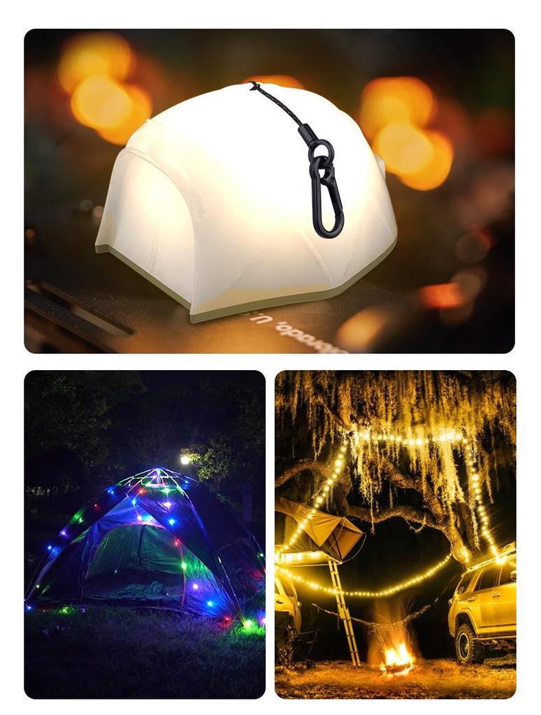 Stepless Dimming Multi-functional Camping Lantern with Pull-string Lights and Long Battery Life for Outdoor Tents