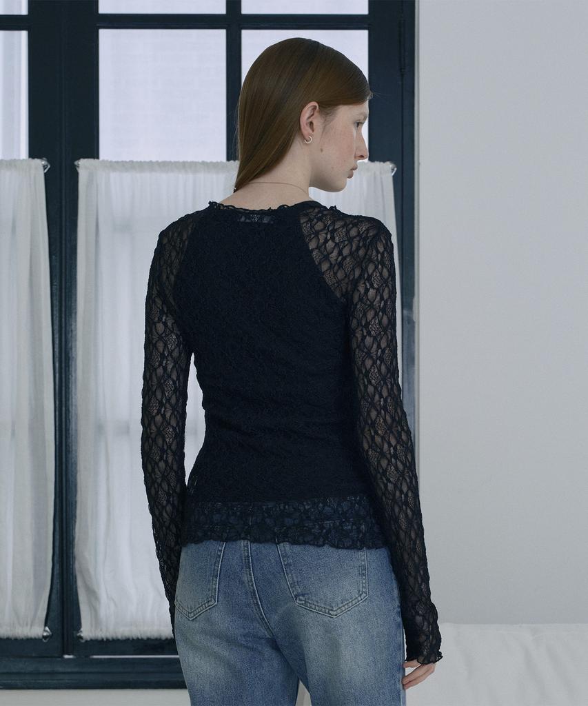 JUCYJUDY Lace Long Sleeve T-Shirt J1Ts020E