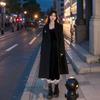 Hepburn Woolen Coat for Women Loose New K-style New Arrival Mid Length Long Length Thickened Black Winter Above the Knee Woolen Outwear
