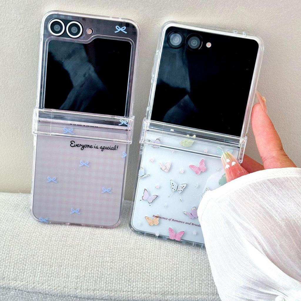 Korean Style Bow Flip Case for Samsung Z Flip7/Z Flip6 - Drop-Proof, Creative Design for Women