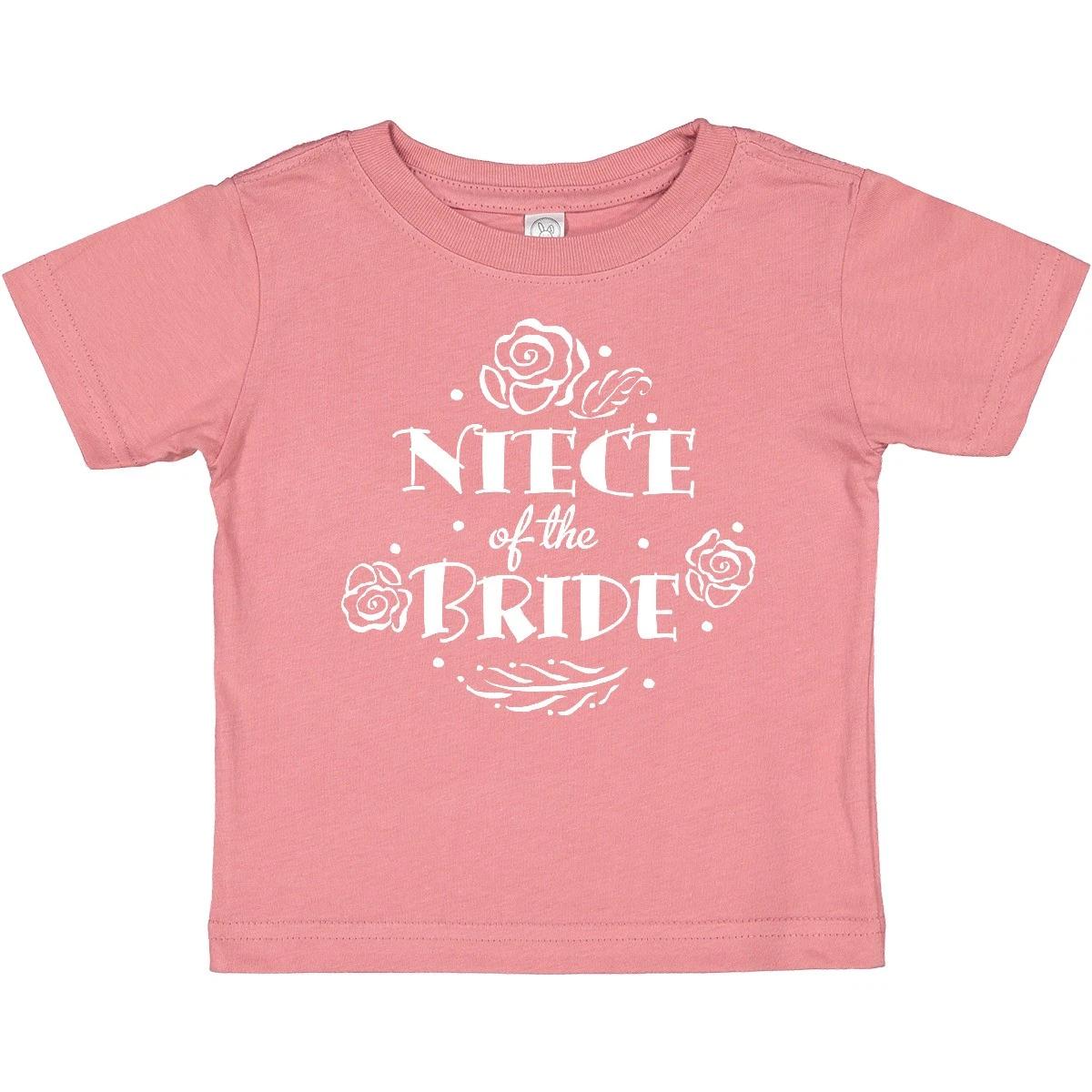 

Inktastic Niece Of The Bride- Roses And Leaves Baby T-Shirt Wedding Bridal Party 100