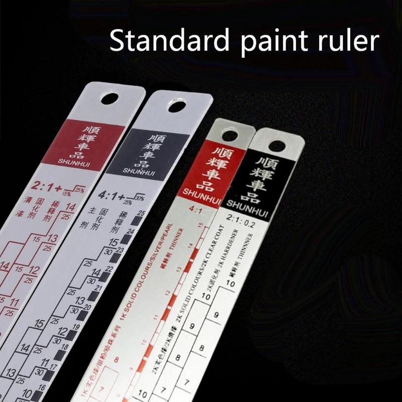 Mixing Tool Standard Car Paint Ruler Suitable for Cars Paint Ruler Ruler Paint Tool Black/R-ed Rulers Drop shipping