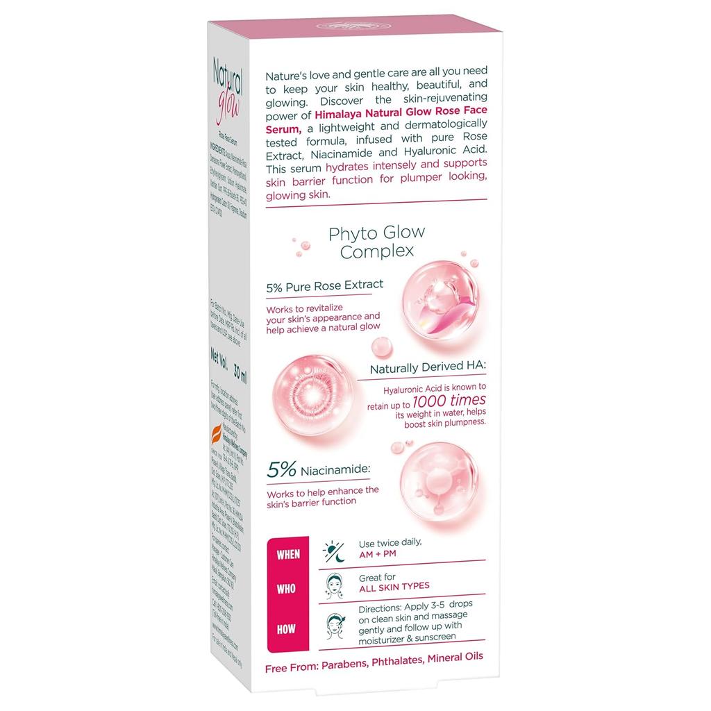 Himalaya Rosen Gesichtsserum 30ml Mit Hyaluronsäure & Niacinamid Für Strahlende Hydratisierte Haut