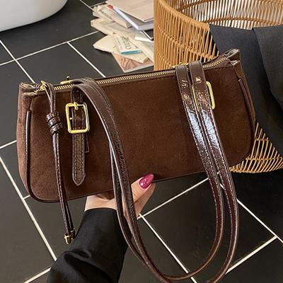 Fashionable Baguette Underarm Bag, Retro Style, Large Capacity Hand-held Shoulder Bag, Stylish Bowling Bag