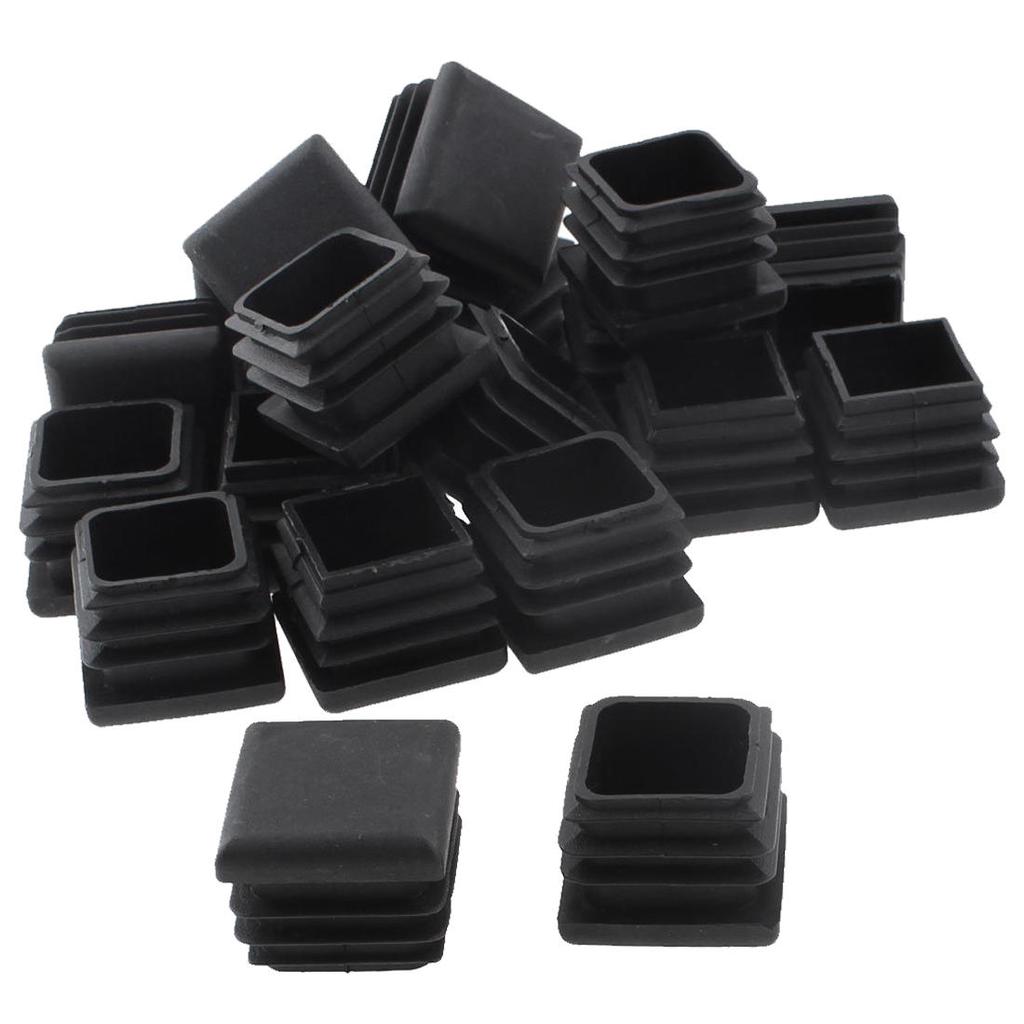 Jaimenalin Square Mesa Silla Pata Pierna Tubo Tubo Insertar Tapa 16Mmx16Mm 30Pcs Negro