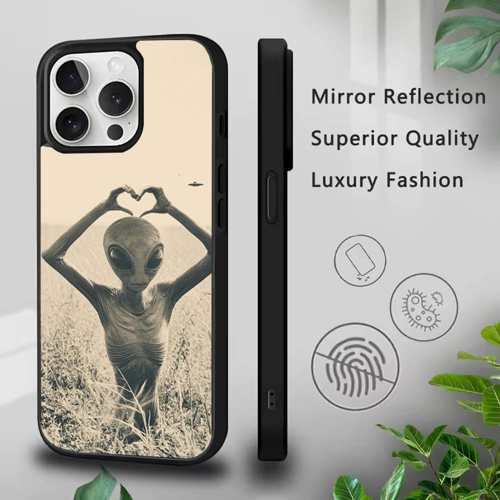 Funny Space UFO Alien Thing Phone Case For IPhone 17,16,15,Pro,Max,Air,14,Plus,13,12,11 Magesafe Wireless Charge Cover