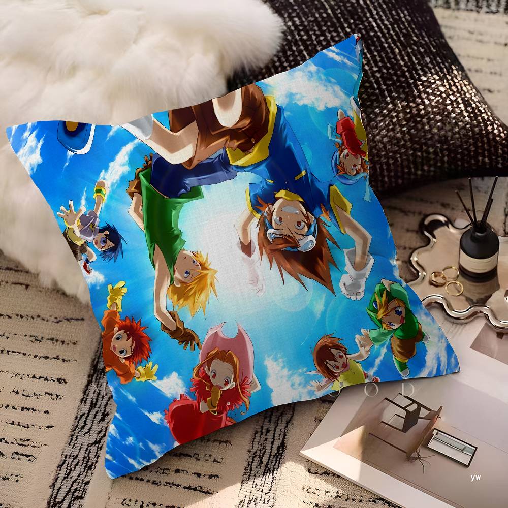 Anime D-Digimon A-Adventure Cushion Cover Inches Farmhouse Decor Home Throw Pillow Covers For Couch Decorations