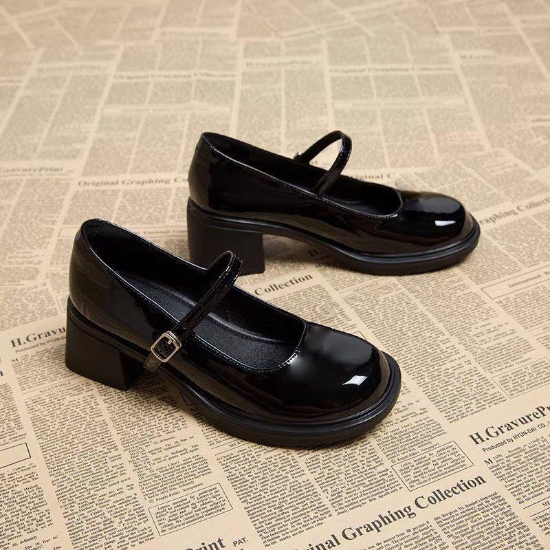 British style retro Mary Jane small leather shoes women's spring and summer new versatile light mouth with skirt jk uniform single shoes
