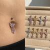 Zircon Dangled Belly Ring Elegant Curved Barbell Daily Butterfly Navel Piercing  Summer