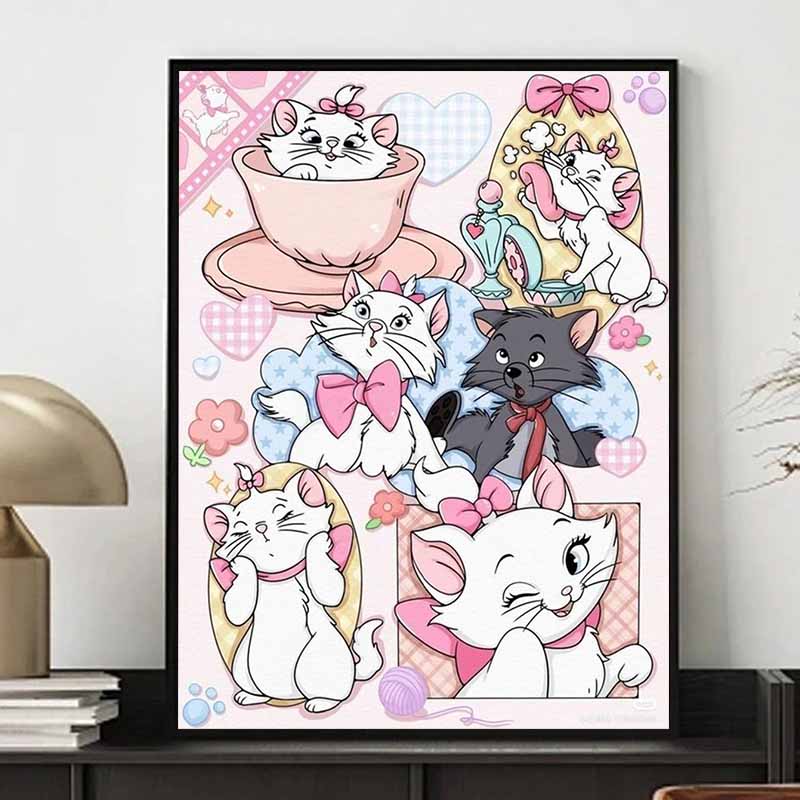 Disney Diamond Painting Marie Cat A Sweet And Adorable Collection Of Illustrations Diy Crafts 5D Mosaic Embroidery Hobby Gifts Home Decor