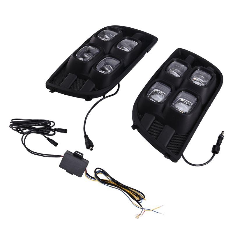 

Yellow Turn Signal Light LED Daytime Running Light 2PCS Bumper DRL Fog Lamp For Toyota Sequoia 2007-2017 чорний